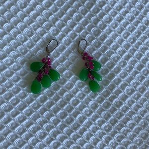 KEP designs pink and green dangle earrings